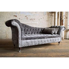 Jvmoebel Chesterfield Couch Sofa Upholstered 3 Seater Couchen Seat Set Grey