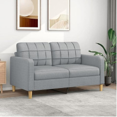 Zeyuan 2 Seater Sofa Light Grey 140 cm Fabric Sofa Living Room Youth Sofa Relax Sofa Sofas & Couches Sofa for Bedroom Youth Children's Room