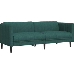 Vidaxl Sofa 3-Seater, Couch with Armrests, Backrest, Support Legs, Lounge Sofa for Living Room, Upholstered Sofa, Sofa Set, Modern, Dark Green Fabric