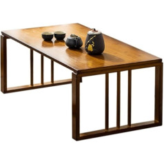 Beistelltische Coffee Table Tatami Table Foldable Tea Drinking Table Japanese Style Bamboo Bay Window Japanese Style Small Coffee Table Home (Color : Wood Color, Size : 99 * 46 * 33cm)