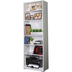 Absolute Deal Be-Active Cookware Tall Bookcase Display Unit, Wood, White, 60 x 29 x 180 cm