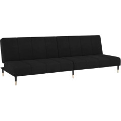 vidaXL Sofa Bed 2-Seater Sofa Bed for Living Room Home Cinema Office Guest Bed with Wooden Frame Sofa Bed Daybed Couch Sofa Extendable Black Velvet