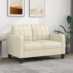 Zeyuan 2 vietų sofa Kreminė 120 cm dirbtinės odos sofa Svetainė Jaunimo sofa Atsipalaiduoti sofos ir sofos Miegamojo sofa Jaunimo vaikų kambarys