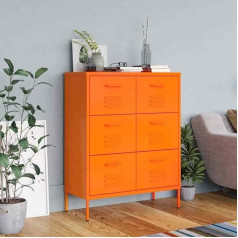 Dbhfgjmn Ieejas zonas konsoles galds Dīvāna galds Atvilktņu skapis Atvilktņu skapis Orange 80 x 35 x 101,5 cm Uzglabāšanas skapis ir izgatavots no tērauda, kas padara to izturīgu un stabilu