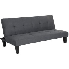 Yrra Sofa Bed 3-Seater Folding Sofa Click Clack Sofa Bed Lounger Couch Sofa Sleeper for Living Room Guest Room Bedroom Dark Grey