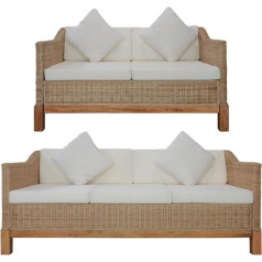 Keyur 2 Piece Rattan Natural Rattan Sofa Armchair Sofa Set Living Room Furniture Set