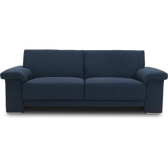 Domo. Collection Coro FK Sofa, 3-Seater with Spring Core Padding, Timeless Couch, 3-Seater Furniture Upholstery, Dark Blue, 214 x 91 x 84 cm