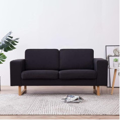 Guyana 2 vietų sofa Audinys Juoda modulinė sofa Jaunimo sofa Meilės sėdynė Dvi sofos