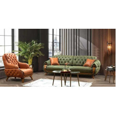 Jv Möbel Chesterfield Sofa Set 3+1 Seater Group Sofa Chair Luxury