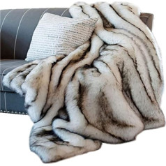 Homluxcare Luxurious High Imitation Fox Fur Blanket Soft and Silky Decorative Fur Blanket for Sofa Bed Couch Chair 200 x 150 cm