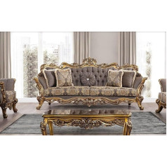 Jv Möbel 3-Seater Sofa 3-Seater Triple Sofa Sofas Armchair Seat Fabric Style Baroque