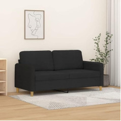 CIADAZ 2-Sitzer-Sofa Schwarz 140 cm Stoff, Loungesofa, Sofas & Couches, Relaxsofa, Couch für Wohnzimmer, Couch Mit Schlaffunktion - 359482