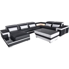 Jvmoebel XXL Leather Sofa Cushion Living Couch Seat Set Corner Sofas Couchen U Shape