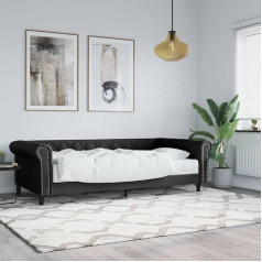 ‎Ciadaz CIADAZ Day Bed with Mattress, Black, 90 x 200 cm, Faux Leather, Sofa Bed, Sofa Bed, Sofa Bed, Teenager's Bed, Bed Frame, Bed Couch