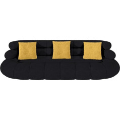 Its-Me Touch Me 3 Seater + 2 Seater Sofas & Armchairs Made of 100% Foam without Frame and Corner Latest Trend (Black, 3 Seater Sofa)