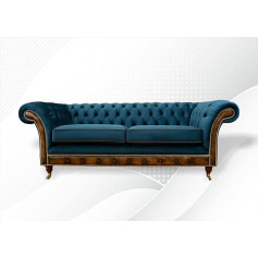 Jvmoebel Chesterfield 3-Seater Turquoise 3-Seater Design Couchen Upholstery Sofa Textile