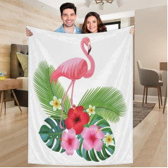 Ririx Tropic Flower Banana Flamingo throw blanket animal flamingo blanket for bed, couch, sofa, chair, camping and travelling, lightweight blanket, large (203.4 x 152.4 cm)