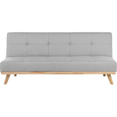 Beliani Froya Sofa Bed Upholstered Cover in Light Grey Modern Sofa with Sleep Function