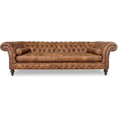 Jvmoebel Elegant Chesterfield Textile Fabric Leather Sofa Couch Cushion 3 Seater Set Sofas