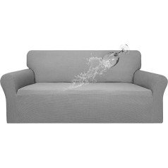 ‎Easy-Going Easy-Going 100% ūdensnecaurlaidīgs dīvāna pārvalks Divvietīgs ūdensnecaurlaidīgs dīvāna pārvalks Stretch Jacquard Sofa Slipcover Leak Proof Furniture Protector for Kids Pets Dogs Cats (Sofa, Light Grey)