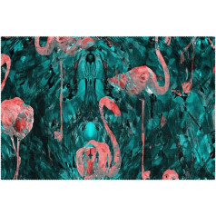 Tbouobt Auduma paliktņi, mazgājami paliktņi pusdienu galdam, 6 komplekti, eļļas glezna Abstract Art Flamingo