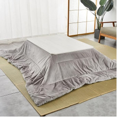 Ģimenes Kotatsu galds Ziemas apkures galds 4 gab. tatami Kotatsu komplekts Daudzfunkcionāls kafijas galds Silta dāvana ģimenei (krāsa: pelēka, S: 105 x 80 x 45 cm)