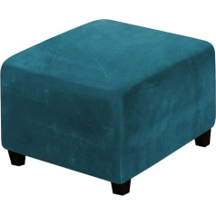 ‎Gamukai Samta Osmaņu slipcover Stretch Square Footstool Slipcover dzīvojamā istaba ar elastīgu dibenu (Teal)