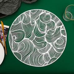 Oumifa Placemats Coasters Dandelion Pattern Placemats for Dining Table Set of 6 Stain Mats Coasters for Table Decoration Wedding for Home Kitchen Restaurant ( Krāsa: sudraba balta 2 , Izmērs: ziedu )