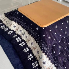 Kotatsu Kotatsu galds Kotatsu masīvkoka apkures Kotatsu Tatami galds 4 gab. komplekts Apkures Kotatsu galds Silta dāvana ģimenei (krāsa: zila, S: 80 * 80 * 41 cm)