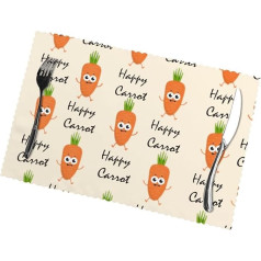 Nezih Happy Carrot Print Placemats Set of 6 galda dekorēšanas paklājiņš Placemat Virtuves karstumizturīgs mazgājams