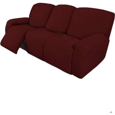 LINGKY 8 gab. atpūtas dīvāns Stretch Sofa Aizsargapvalks Dīvāna pārvalks Mēbeļu aizsarglīdzeklis Couch Soft ar elastīgu pamatni bērniem, Spandekss žakarda audums (vīna sarkans)