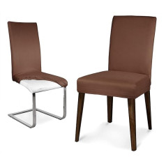 BEAUTEX mikrošķiedras krēsla pārvalka komplekts, mikrošķiedras krēsla pārvalks, elastīgs elastīgs pārvalks, izmērs un krāsa pēc izvēles (4 komplekti, brūns)