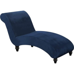 Chaise Lounge Cover Velvet Chaise Longue Slipcover Luxury Chaise Chair Covers for Living Room Interior Furniture Cover Slipcovers for Chaise Lounge Ultra Soft Machine Washable (Navy)