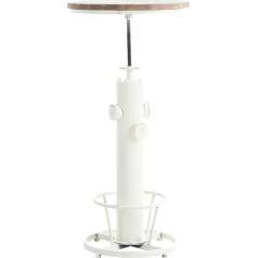CLP Ruhr Bar Table with Footrest, Bar Table with Metal Frame and Table Top Made of Pine Wood, Colour: Antique White