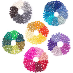 Glaciart One Felt Pom Poms, vilnos rutuliukai (1000 vnt.) 1 cm, rankų darbo, 40 spalvų (raudona, mėlyna, oranžinė, geltona, pastelinė ir kt.), didmeninė prekyba, maži rutuliukai veltiniams ir girliandoms