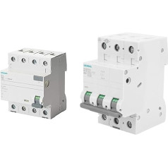 Siemens - FI automātiskais slēdžs 4-pin A tipa 40A 300mA & automātiskais slēdžs 6kA B20 3P in 3TE 400V, MCB, slēgiekārta