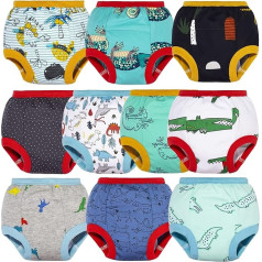 BIG ELEPHANT Pack of 10 Baby Tracksuit Bottoms - Absorbent Potty Underwear Toddlers for Boys and Girls