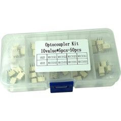 IC-Kits 50PCS 100PCs Integrierte Schaltung DIY Elektronisches Kit Angenommener Dip-IC NE555 UC3842 24C08 un Optokoppler 4N25 4N35 MOC3021 MOC3063 (Krāsa : Optokoppler 50gab)