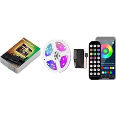 ALcorY Bluetooth TV Hintergrundlicht Musik Rhythmus Lichtleiste Set USB Lichtleiste 5050RGB Lichtleiste Mobile Power Licht 24 Tasten (Krāsa : 18 gaismas, izmērs : 3 metri)