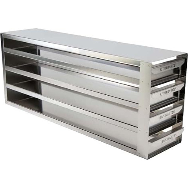 Cryomaster 4-6227 Edelstahl Schrankeinschub für 12 Kryoboxen Kapazität, 450mm x 140mm x 231mm, Silber