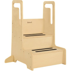 Bateso Toddler Step Stool Детская кухня и ванная комната Ступенька Деревянная стоячая табуретка для безопасной готовки и уборки с малышами