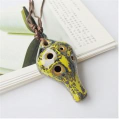 Bright Glaze Pottery Ocarina Flute 6-Hole Ocarina Ceramic of Time Alto C Smoldering Ocarina Hot Children Gift (Colour : C)