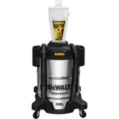 DEWALT DXVCS003 Ciklona putekļsūcēja filtra putekļu atdalītājs ar 38L nerūsējošā tērauda putekļu tvertni