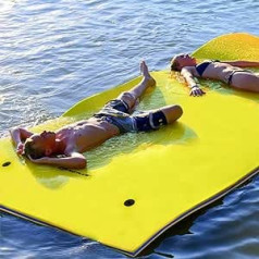 Costway Floating Carpet Water Lounger Floating Mat Floating Fin Water Hammock 270 x 180 x 3.5 cm Floating Water Bed Choice of Colours, yellow