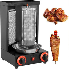 Elektrischer Shawarma Döner Kebab Maschine Vertikaler Broiler Gyro Rotisserie mit Temperatureinstellung für gewerbliche Heimküche - Schwarz