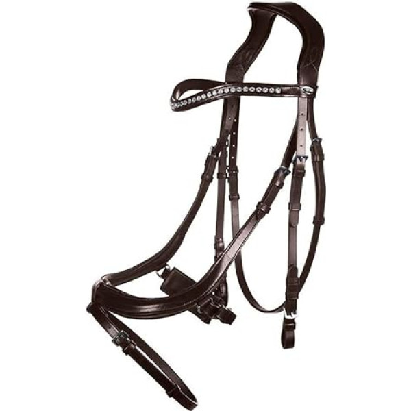 HKM Anatomic Crystal Bridle 2400 Brown Warmblood