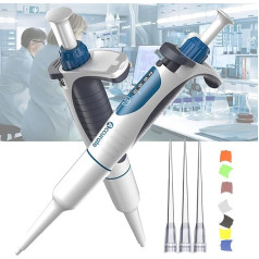 PoNPeD Labor-Mikropipette Manuell Einstellbare Pipette Pipettierhilfe Einstellbares Und Festes Volumen Einkanalige Vierstellige Anzeige,100-1000ul