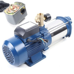 KEESUNG 2200W 230V Kreiselpumpe, 4000 L/H Gartenpumpe Edelstahl Wasserpumpe Centrbēdzes Pumpe Centrbēdzes Gartenpumpe Jetpumpe mit Druckschalter Hauswasserwerk Kreiselpumpe Max Förderhöhe 100 m