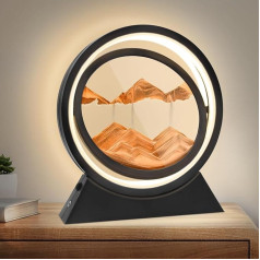 Wai Danie Moving Sand Art Liquid Motion Lamp Round Glass 3D Hourglass Deep Sea Sand Landscape Sensory Relaxing Desktop Table Decor Desk Decor Art Desk Desk