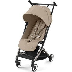 CYBEX Gold Dragonfly bērnu ratiņi ar viena vilkšanas siksnu, no aptuveni 6 mēnešiem līdz 4 gadiem (maks. 22 kg), īpaši viegls (tikai 6 kg), mandeļbēšs (smilškrāsas ar taupes rāmi)